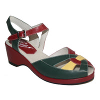 Edith - Red, Green & Yellow Leather