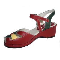 Edith - Red, Green & Yellow Leather