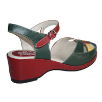 Edith - Red, Green & Yellow Leather