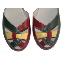 Edith - Red, Green & Yellow Leather