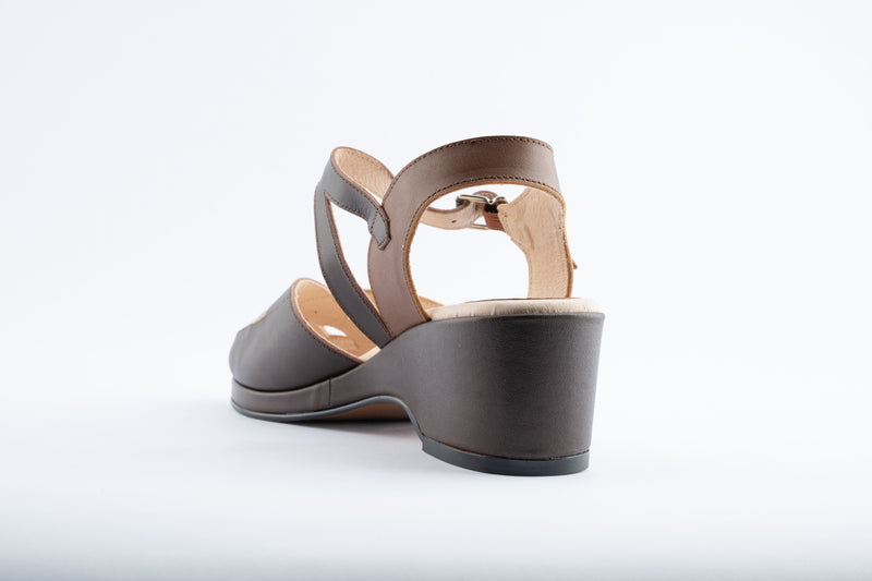 Edith  - Brown, Tan & Cream Leather