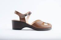 Edith  - Brown, Tan & Cream Leather