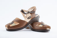 Edith  - Brown, Tan & Cream Leather