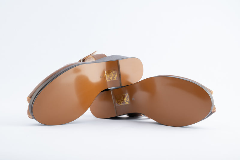 Edith  - Brown, Tan & Cream Leather