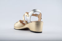Edith  - Gold, Silver & Bronze Leather