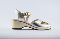 Edith  - Gold, Silver & Bronze Leather