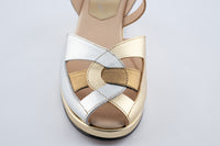 Edith  - Gold, Silver & Bronze Leather