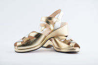 Edith  - Gold, Silver & Bronze Leather