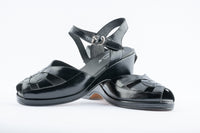 Edith  - Shiny Black Leather