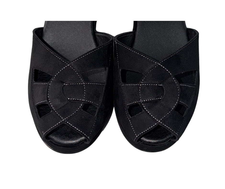 Edith  - Vegan Black 'Suede'