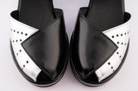 Flora - Black/Silver Leather