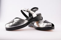 Flora - Black/Silver Leather