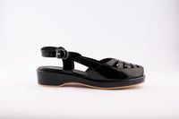 Hepburn - Shiny Black Leather