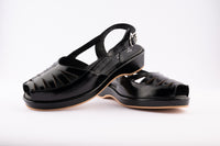 Hepburn - Shiny Black Leather