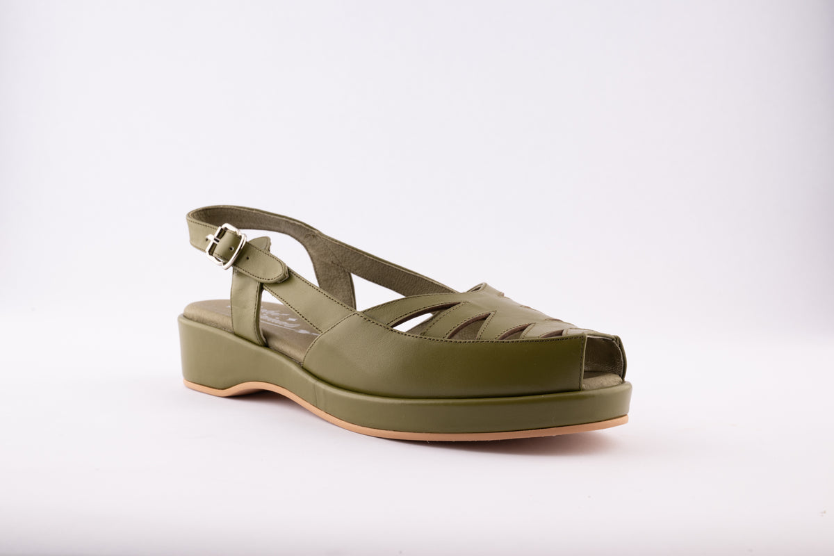 Hepburn - Olive Green Leather