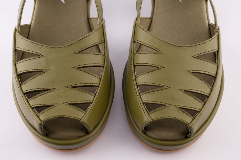 Hepburn - Olive Green Leather
