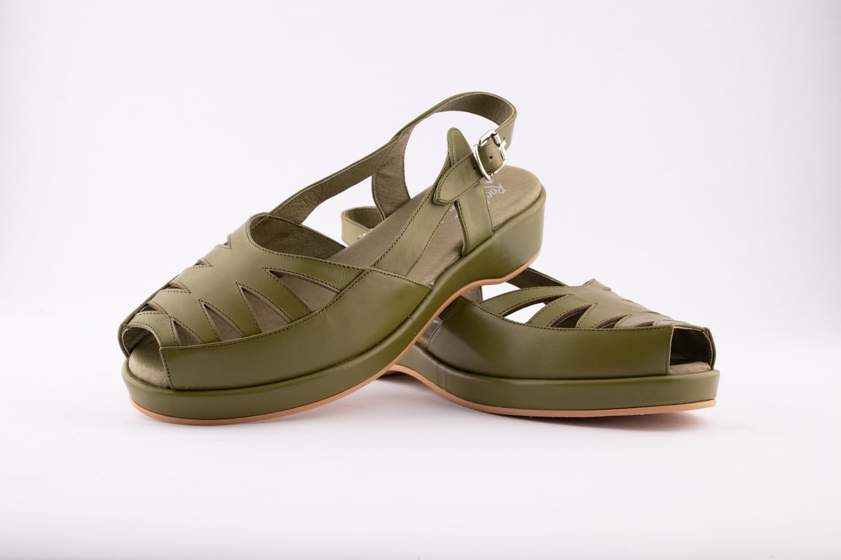 Hepburn - Olive Green Leather