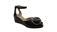 Paulette - Black with Cream Leather