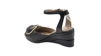 Paulette - Black with Cream Leather