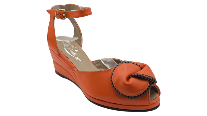 Paulette - Papaya Orange Leather