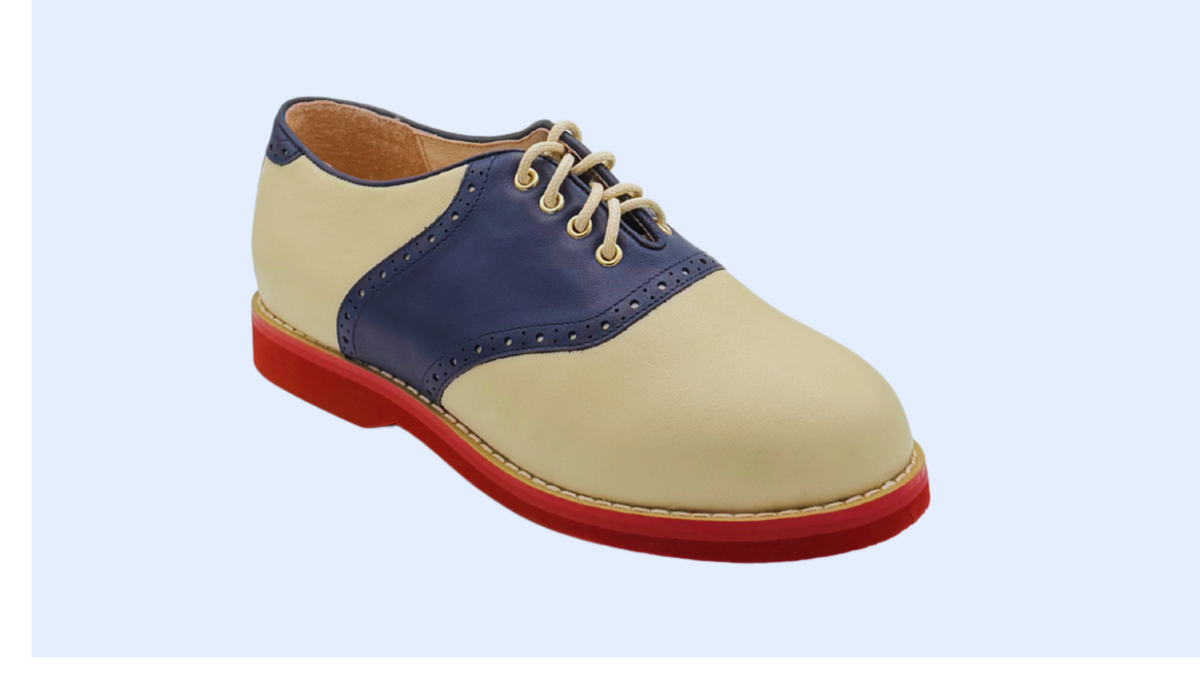 Ladies' Saddle Shoe - Navy and Cream