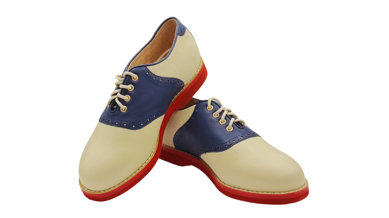 Ladies' Saddle Shoe - Navy and Cream