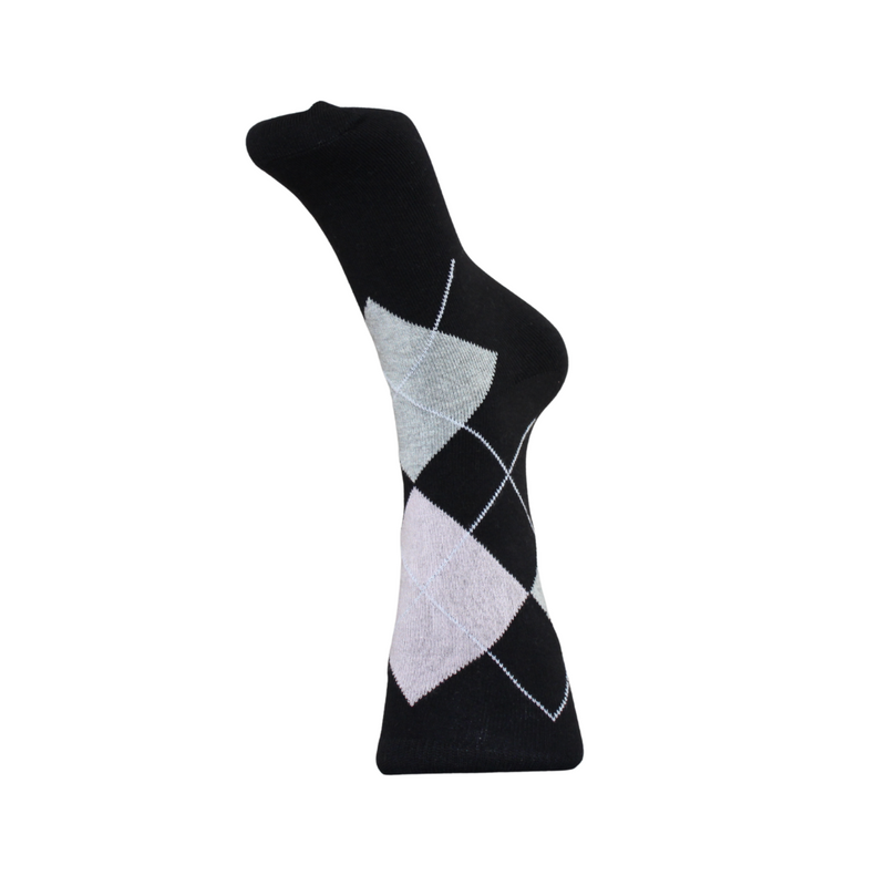 Argyle Socks - 3 Pairs - Brown, Black and Blue