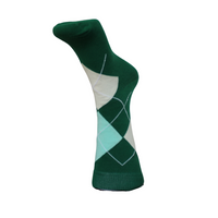 Argyle Socks - 3 Pairs - Green, Yellow and Cream