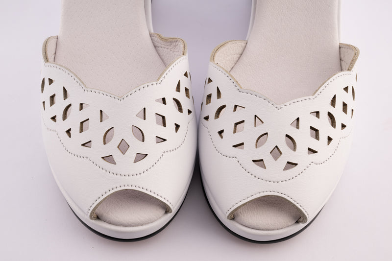 Sophia - White Leather