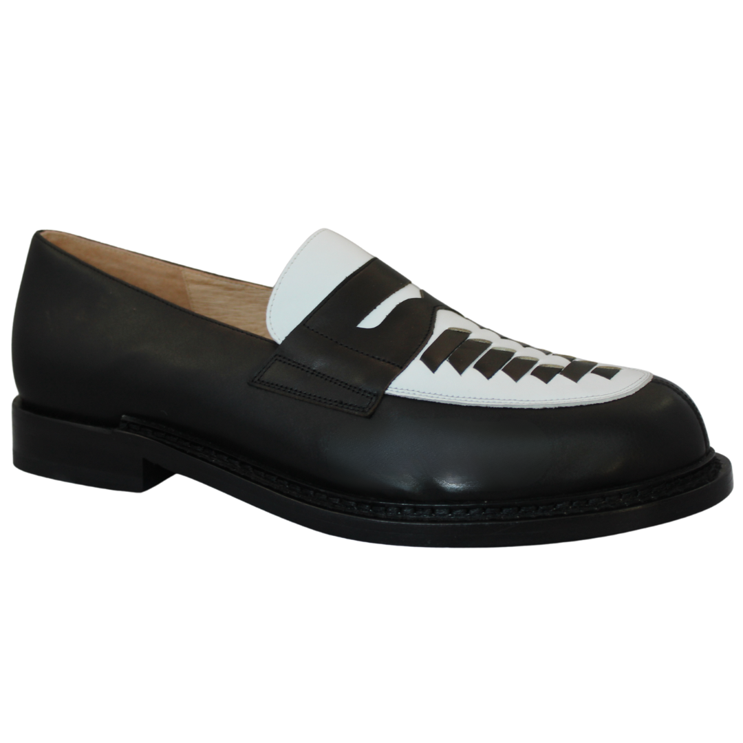 Tupelo - Black/White Leather