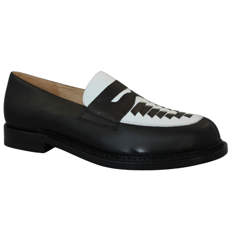Tupelo - Black/White Leather