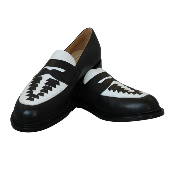 Tupelo - Black/White Leather