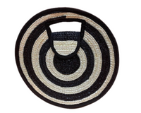 Straw Target Bag - Black & Cream