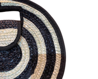 Straw Target Bag - Black & Cream