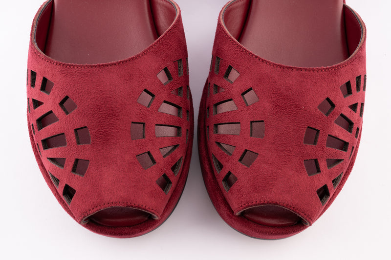 Greta - Burgundy Vegan Suede