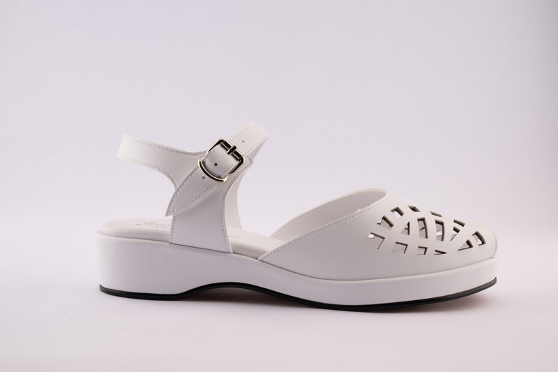 Greta - White Vegan Leather