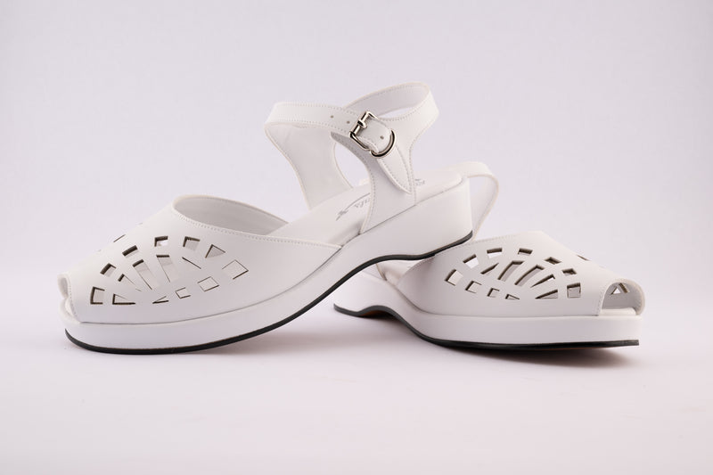 Greta - White Vegan Leather
