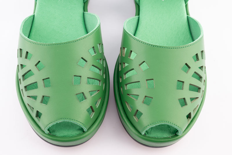 Greta - Green Leather