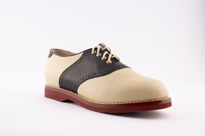 Saddle Shoe - Medium Width - Black/Cream