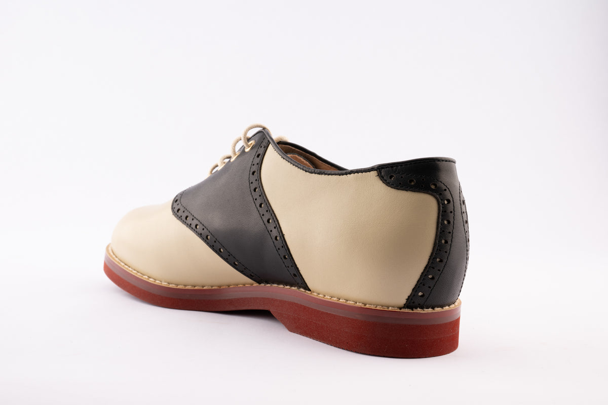 Saddle Shoe - Medium Width - Black/Cream