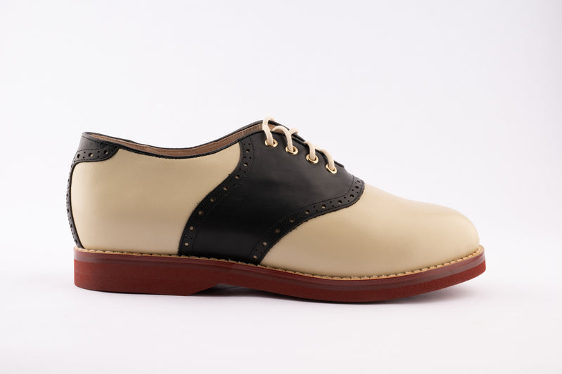 Saddle Shoe - Medium Width - Black/Cream