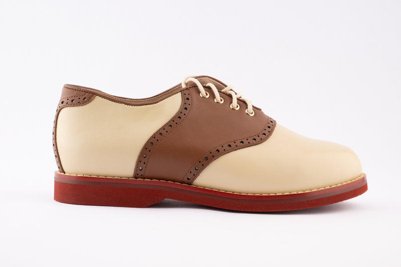 Saddle Shoe - Medium Width - Brown/Cream