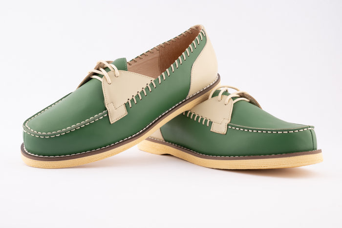 Mitzi - Green & Cream Leather