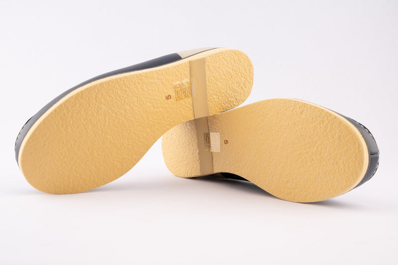 Mitzi - Navy & Cream Leather