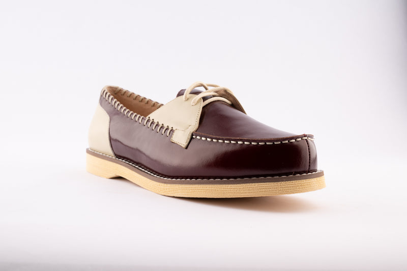 Mitzi - Oxblood & Cream Leather