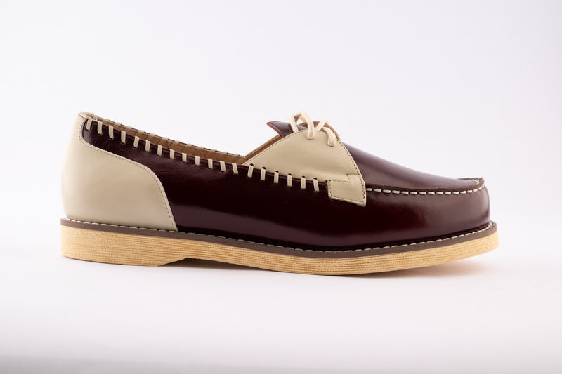 Mitzi - Oxblood & Cream Leather