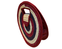 Straw Target Bag - Red & Blue